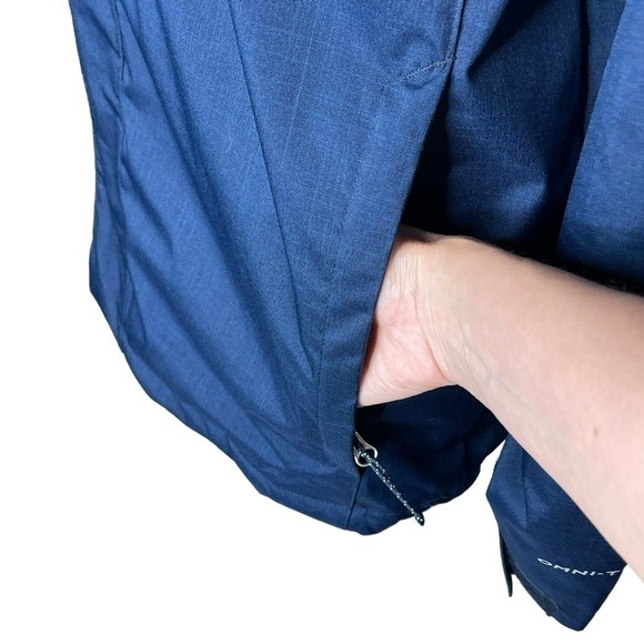 Columbia Omni-Tech Insulated Blue Jacket Zipper Snap Button Closure Size Large - Picture 2 of 16
